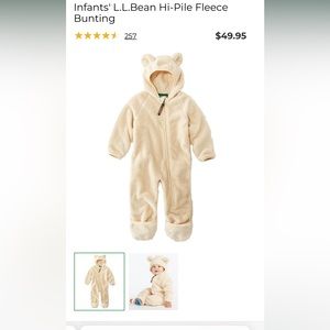 L.L Bean High-Pile Fleece Bunting 6-12 months gently used